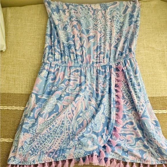 Lilly Pulitzer Blue and Pink Romper - Picture 6 of 7